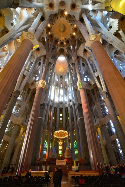 The breathtaking interior of The Segrada Famila.